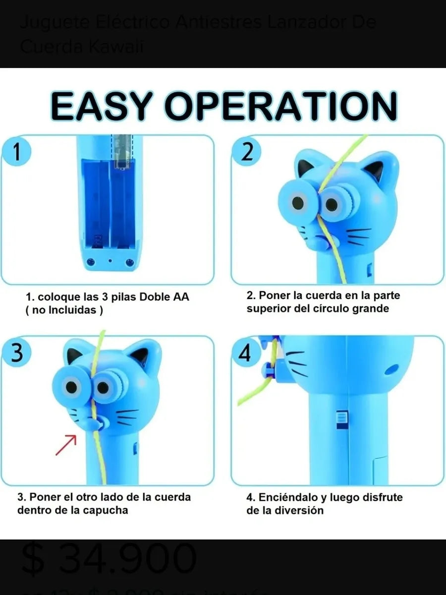 Lanzador Cuerda Eléctrico Juguete Antiestrés